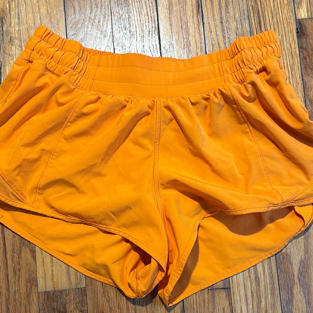 Bright Orange Lululemon Hotty hot shorts
